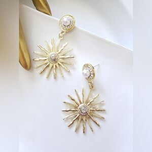 New! Zara Golden Sun Earrings